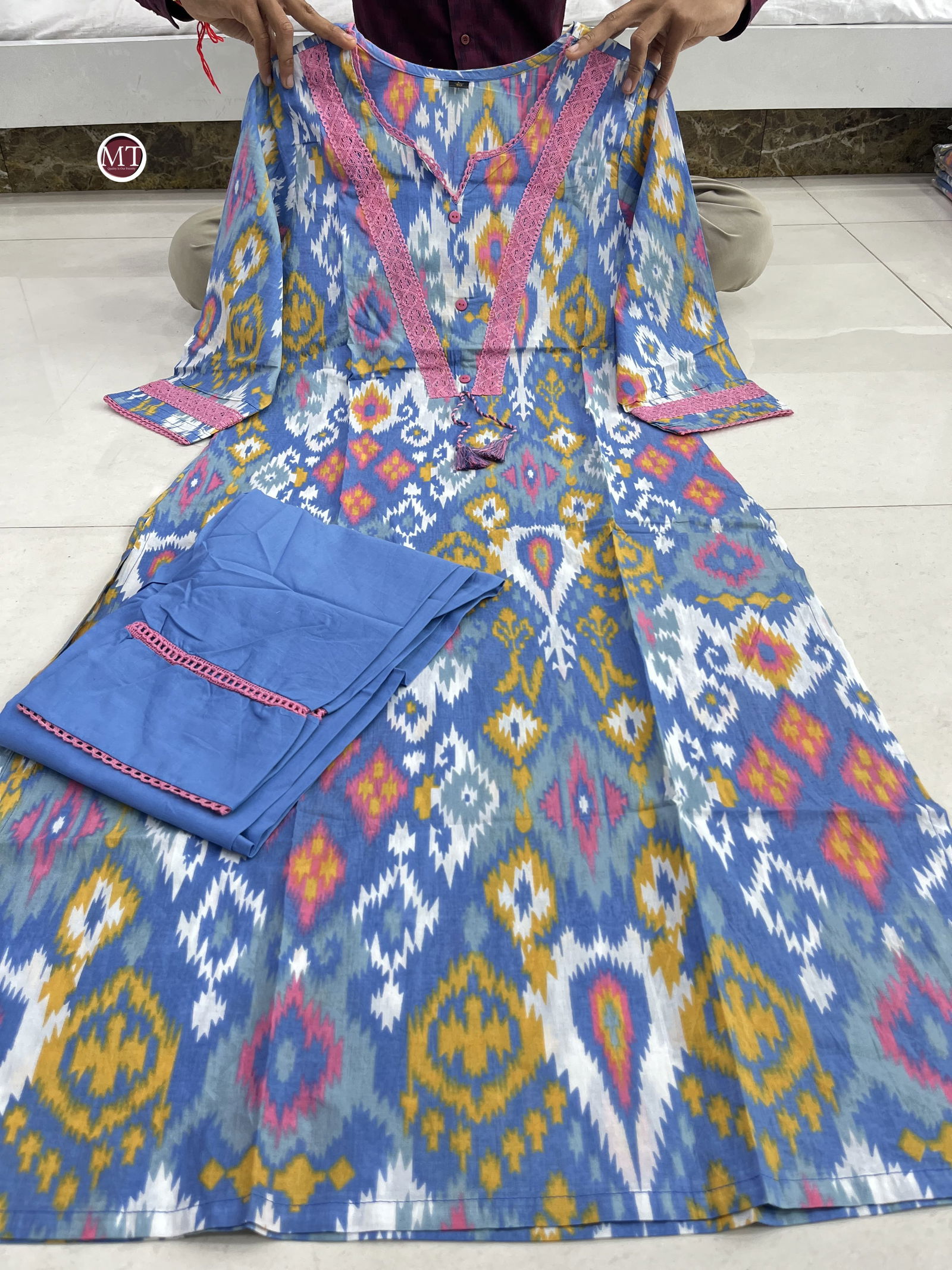 Mt Premium Cotton Printed Designer Kurti With Bottom Wholesale Shop In Surat

